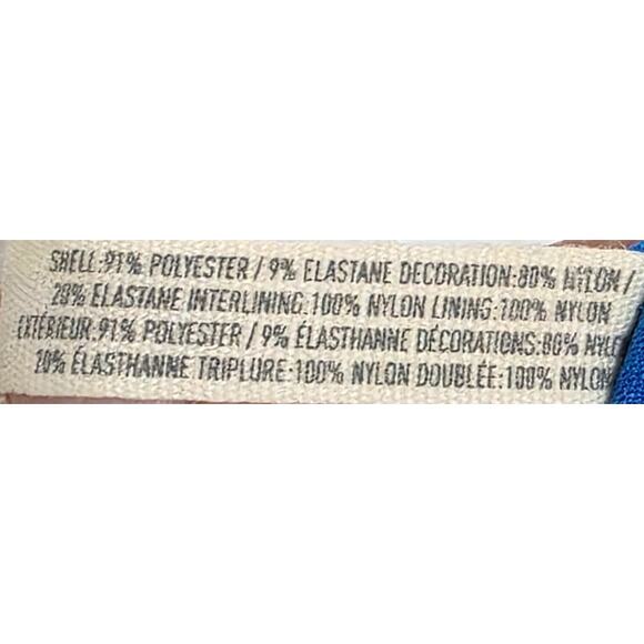 Aerie Twist Front Underwire Lace Overlay Halter Bikini Top Blue Size 36DD - Picture 5 of 9